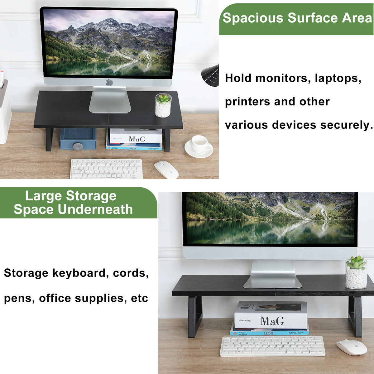 Teamix Monitor Riser Stand  24" with Keyboard Storage