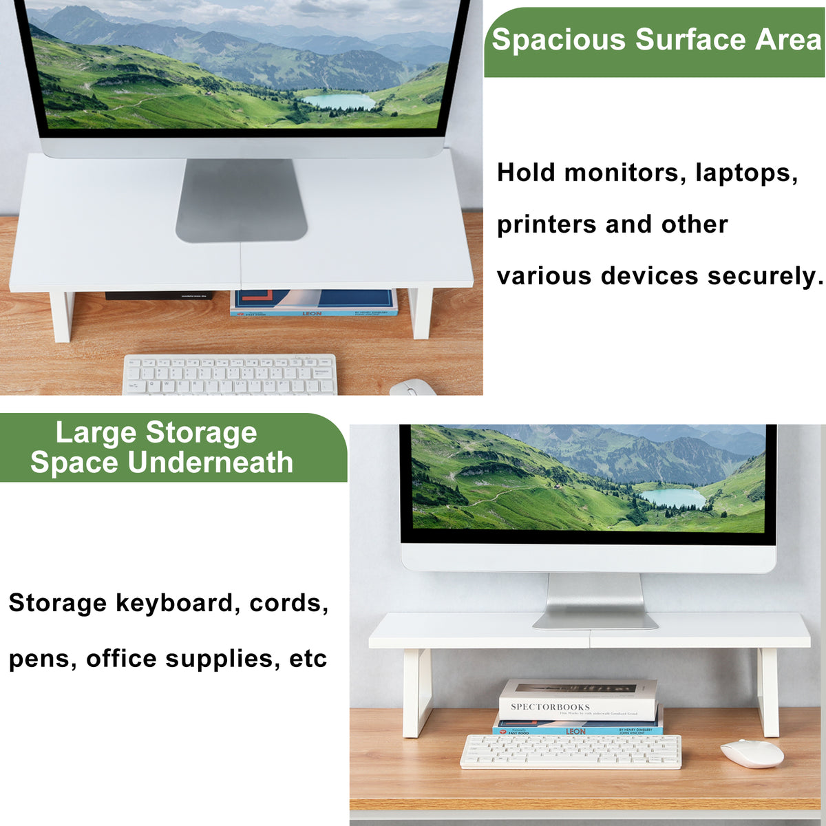 Teamix Monitor Riser Stand  24" with Keyboard Storage