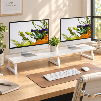 Teamix 42" Large Dual Monitor Stand Riser for Two Screens