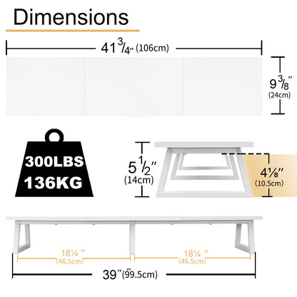 Teamix 42" Large Dual Monitor Stand Riser for Two Screens