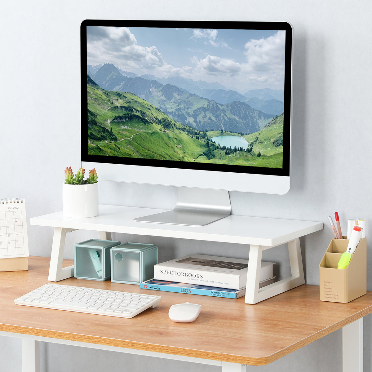Teamix Monitor Riser Stand  24" with Keyboard Storage