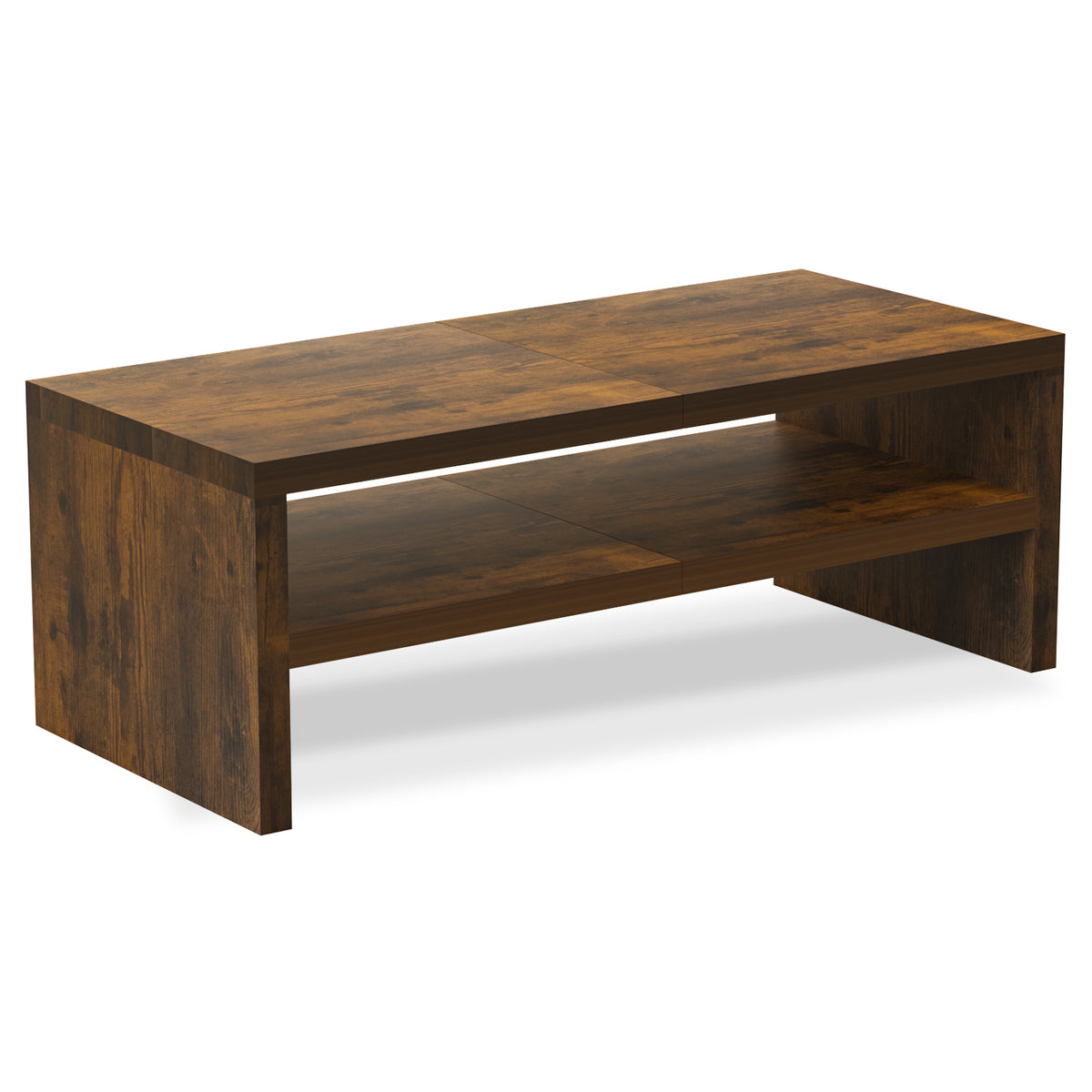 20" Wood Monitor Riser Stand with 2-Tier Storage