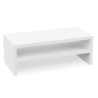 20" Wood Monitor Riser Stand with 2-Tier Storage