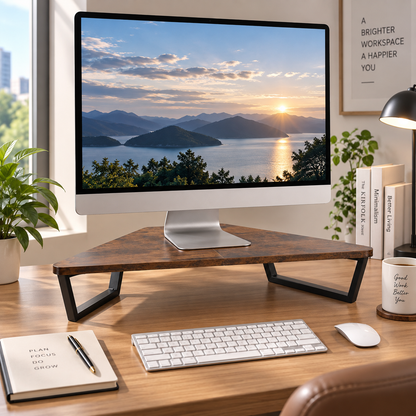 Teamix 26" Corner Monitor Stand Riser for L-Shaped Desks