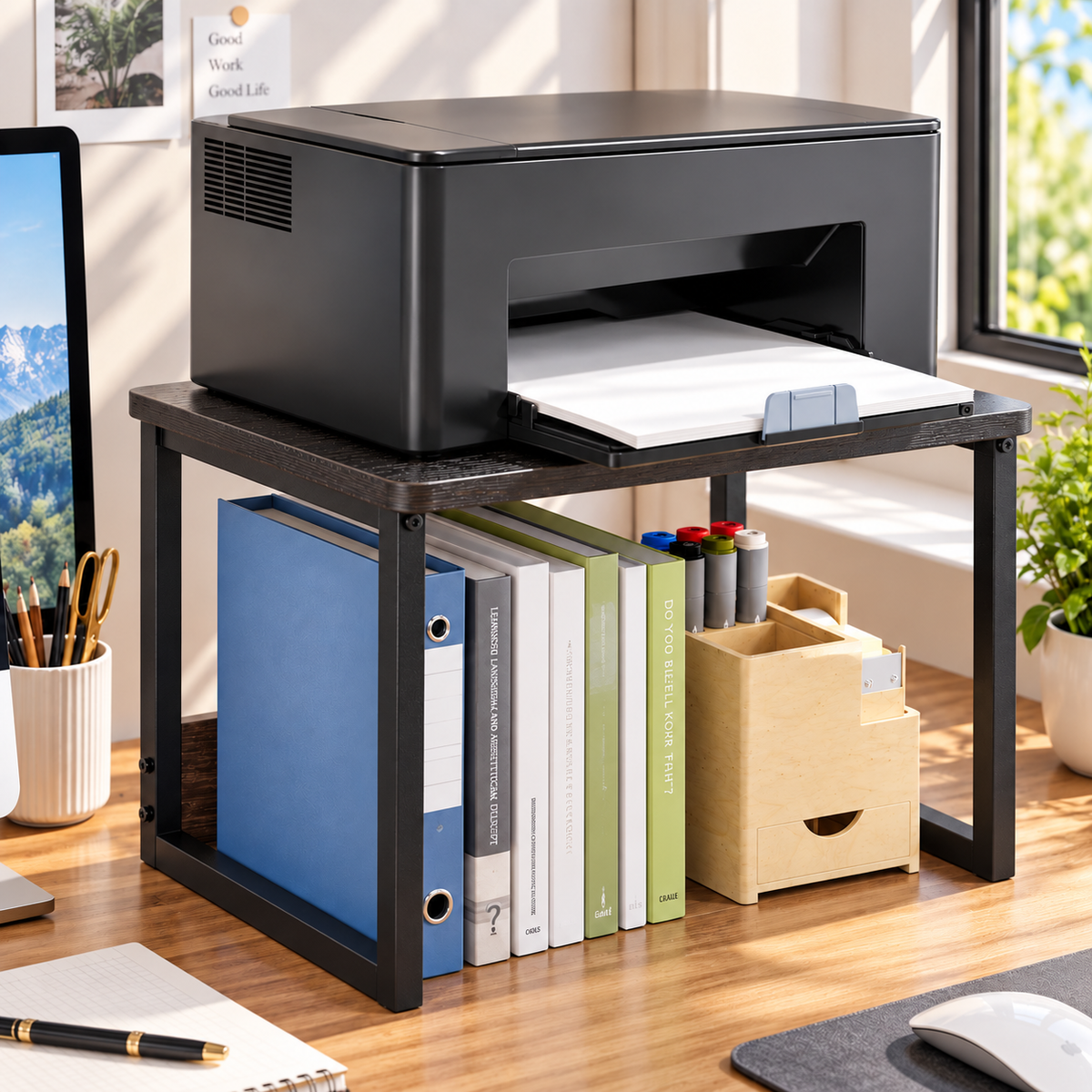 Teamix sturdy printer riser for a cleaner and more organized desk