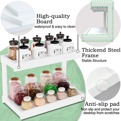 Teamix Counter Shelf Organizer, 15.75 × 8.86 × 10.8 in Spice Rack & Coffee Station Shelf