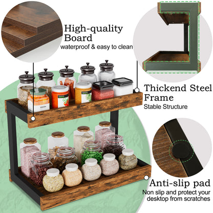 Teamix Counter Shelf Organizer, 15.75 × 8.86 × 10.8 in Spice Rack & Coffee Station Shelf