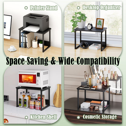 Teamix 2-Tier Printer Stand for Desk with Storage Shelf, 100 lb Capacity