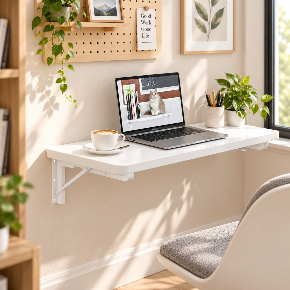 Teamix wall-mounted folding table for small spaces