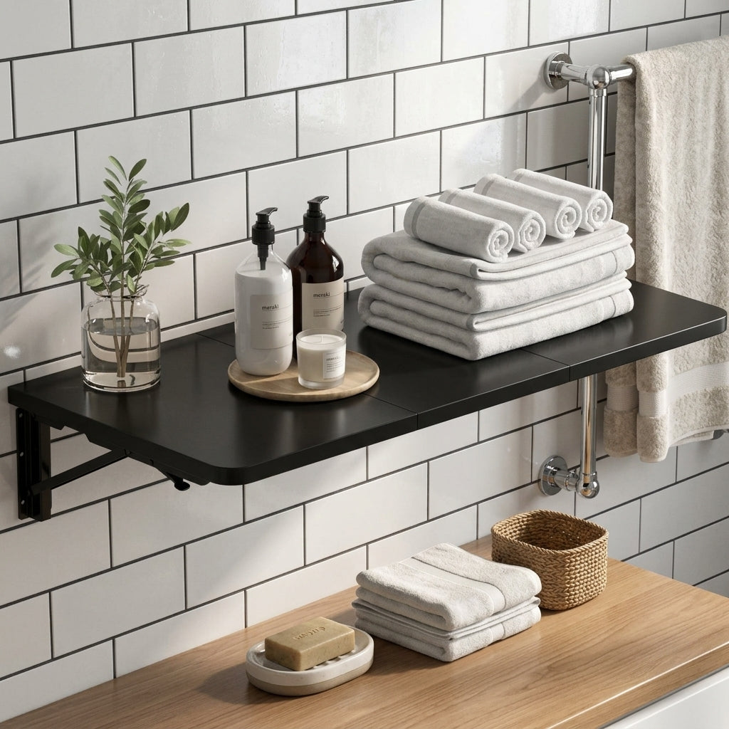 Teamix 29.9 x 15.7inch, Wall Mounted Folding Desk for Small Spaces