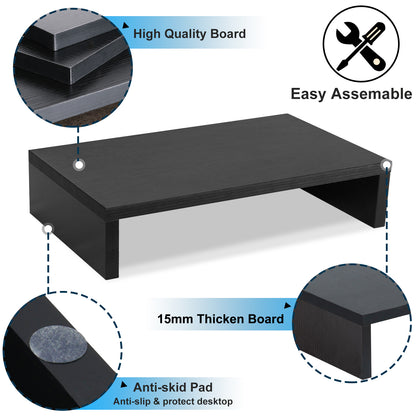 2-Pack 14.2 inch Wood Monitor Stand Riser for Desk