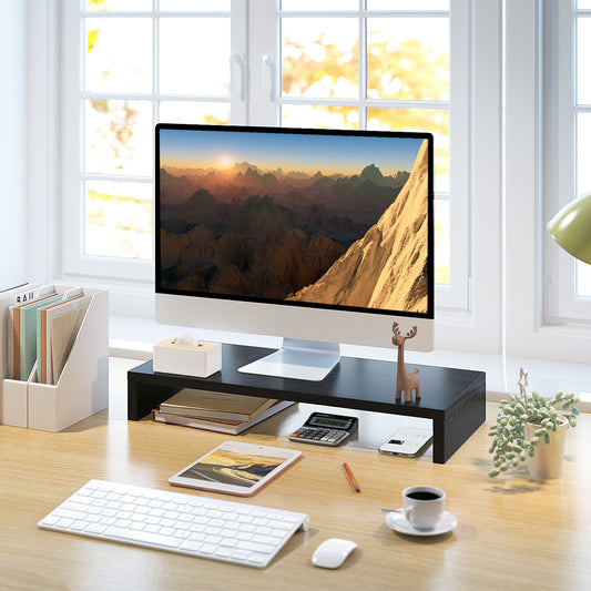 20 Inch Monitor Stand Riser for Desk, Wood Computer Stand
