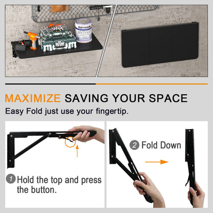 29.9 x 15.7inch, Wall Mounted Folding Desk for Small Spaces