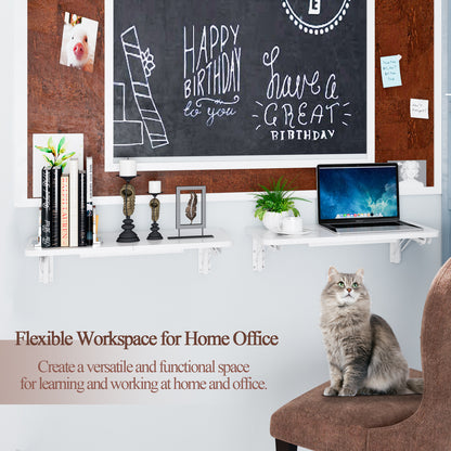 Wall Mounted Folding Table, Floating Desk for Small Spaces