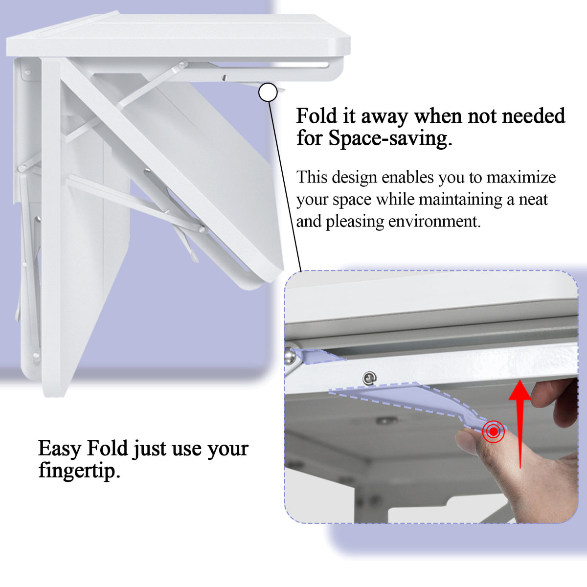 Wall Mounted Folding Table, Floating Desk for Small Spaces