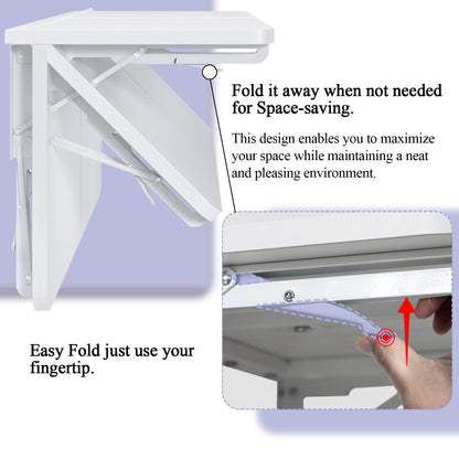 Wall Mounted Folding Table, Floating Desk for Small Spaces