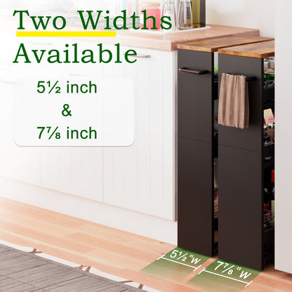 Slim Rolling Storage Cart, Wood 4-Tier Narrow Kitchen/Laundry Cart