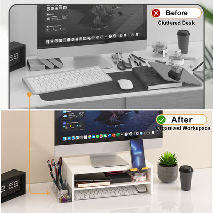 Teamix compact monitor riser for organized home office workspaces