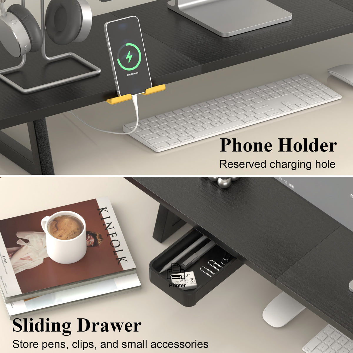 Teamix extra-wide monitor riser for two-screen workstation setups