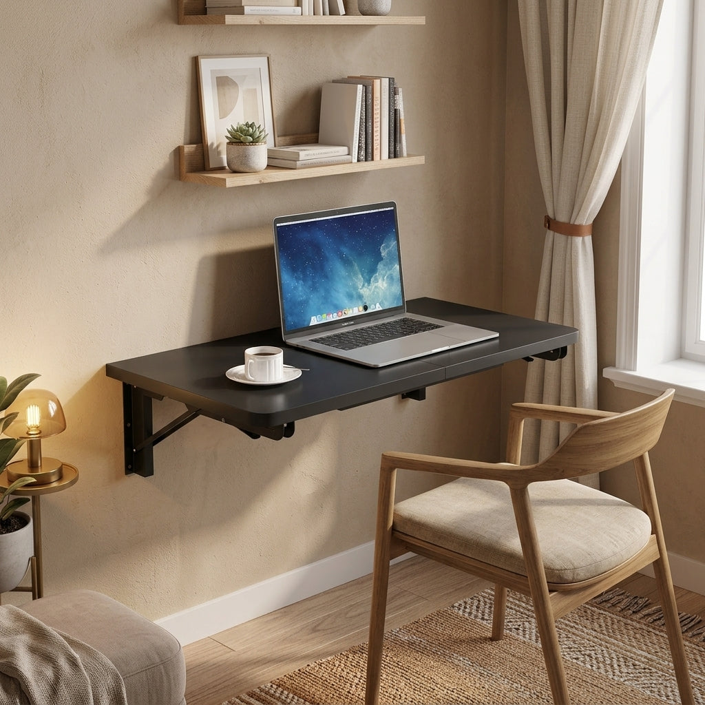 Teamix space-saving wall table with sturdy steel frame