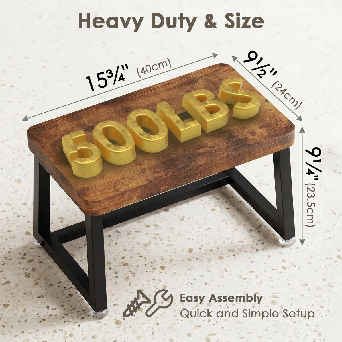 Teamix heavy-duty step stool with non-slip standing surface