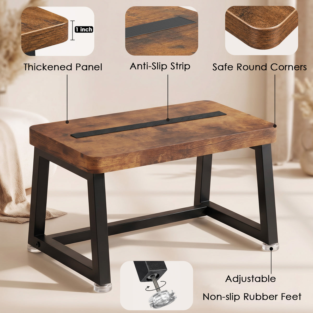 Teamix household step stool for kitchens, bathrooms, and closets