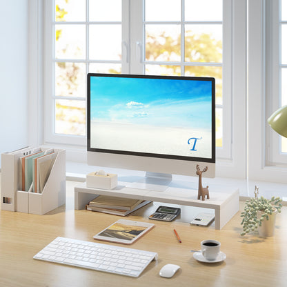 20 Inch Monitor Stand Riser for Desk, Wood Computer Stand