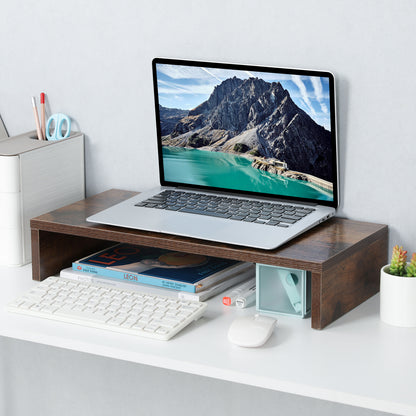 20 Inch Monitor Stand Riser for Desk, Wood Computer Stand