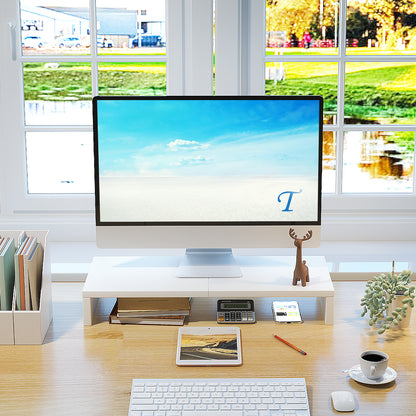20 Inch Monitor Stand Riser for Desk, Wood Computer Stand