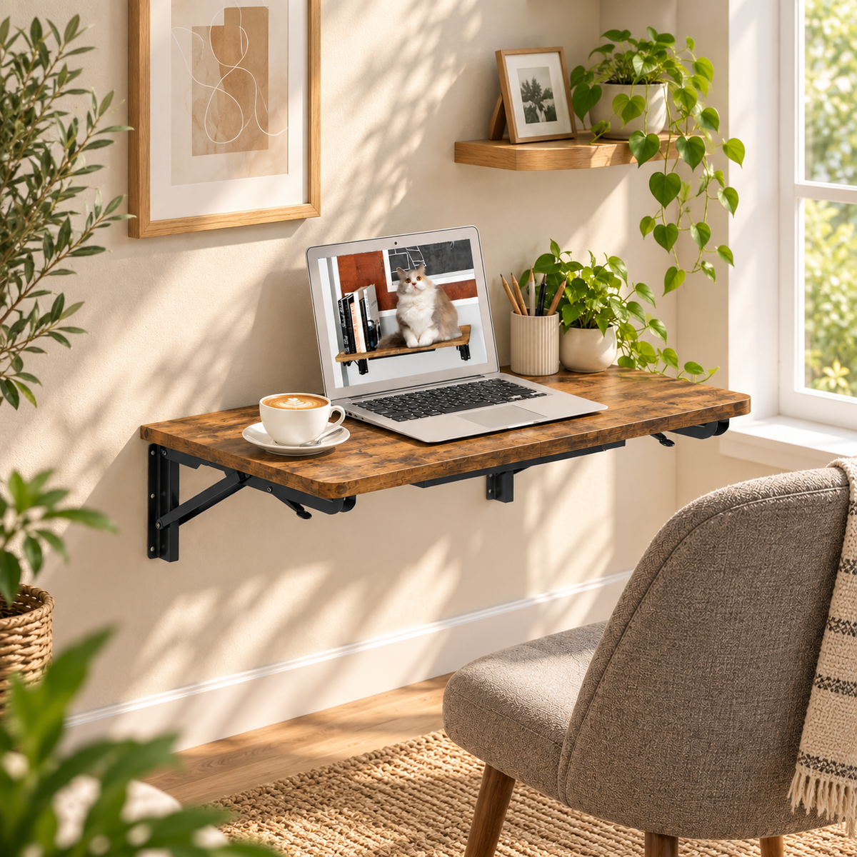 Teamix wall-mounted folding table for small spaces