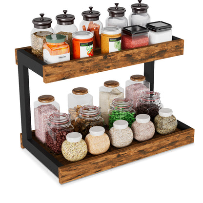 Teamix Counter Shelf Organizer, 15.75 × 8.86 × 10.8 in Spice Rack & Coffee Station Shelf
