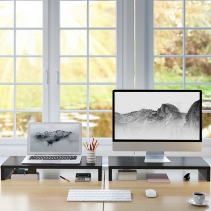 Teamix 2-Pack 20" Monitor Stand Risers with Keyboard Storage
