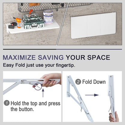 29.9 x 15.7inch, Wall Mounted Folding Desk for Small Spaces