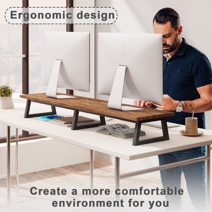 42" Large Dual Monitor Stand Riser for Two Screens