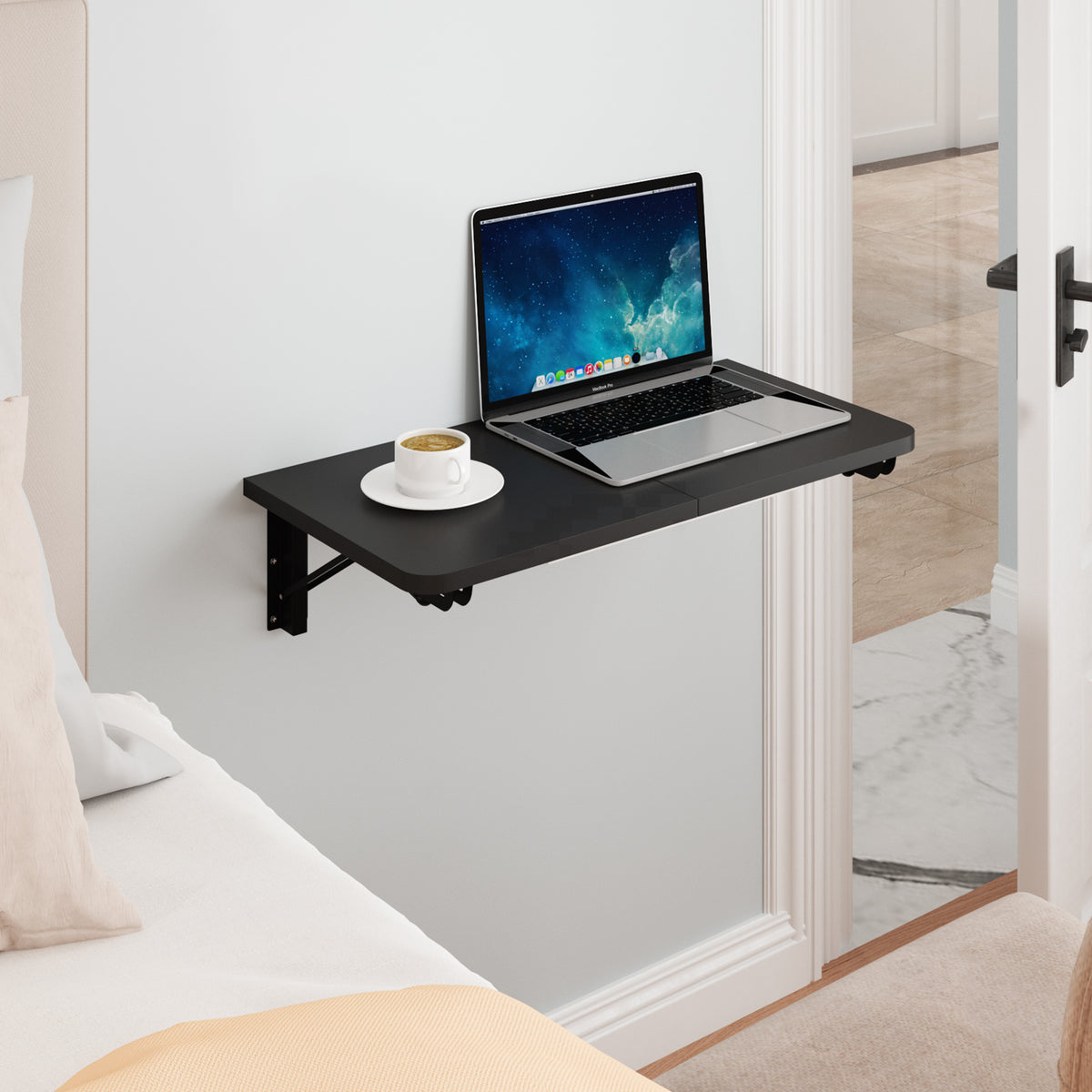 Wall Mounted Folding Table, Floating Desk for Small Spaces