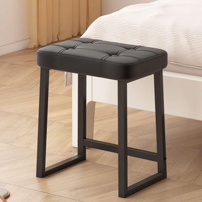 Teamix Vanity Stool Chair, 19" Makeup Stool with Footrest, 500 lb Capacity