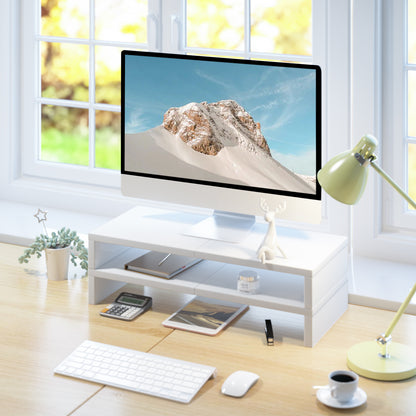 Teamix 2-Pack 20" Monitor Stand Risers with Keyboard Storage