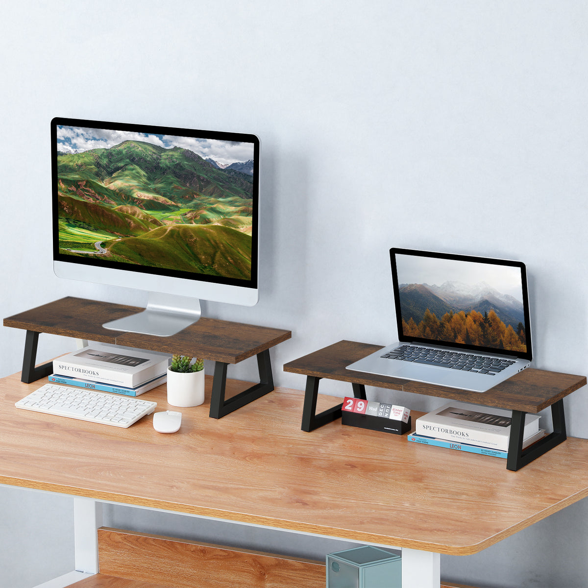 Teamix Monitor Riser Stand  24" with Keyboard Storage