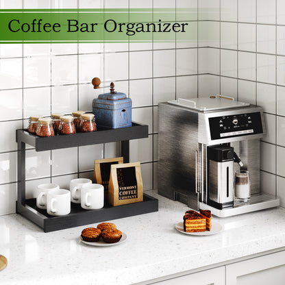 Teamix Counter Shelf Organizer, 15.75 × 8.86 × 10.8 in Spice Rack & Coffee Station Shelf