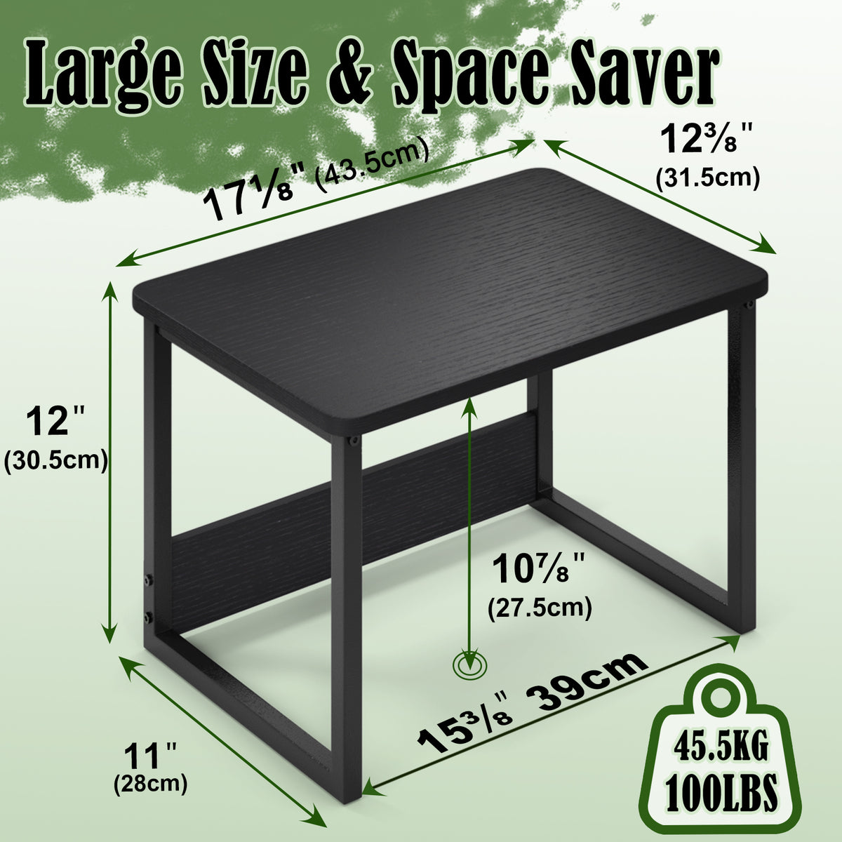 Teamix 2-Tier Printer Stand for Desk with Storage Shelf, 100 lb Capacity