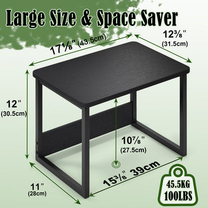 Teamix 2-Tier Printer Stand for Desk with Storage Shelf, 100 lb Capacity