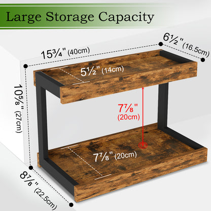 Teamix Counter Shelf Organizer, 15.75 × 8.86 × 10.8 in Spice Rack & Coffee Station Shelf