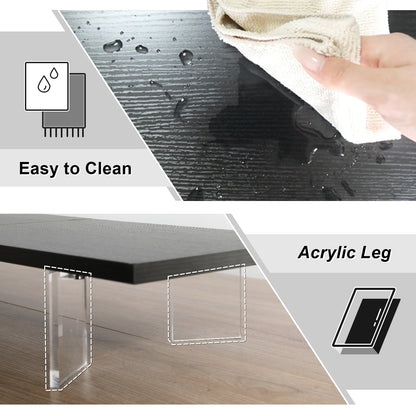 Teamix 39.4" Dual Monitor Stand Riser with Drawer & Acrylic Legs