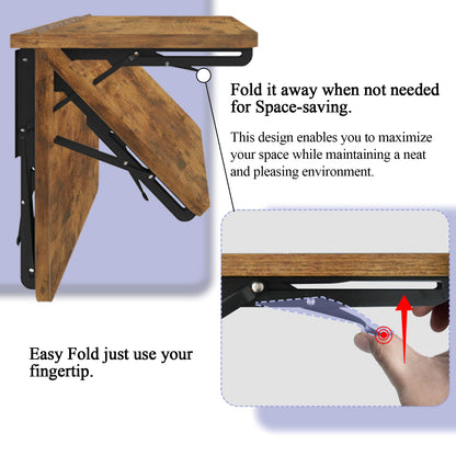 Wall Mounted Folding Table, Floating Desk for Small Spaces