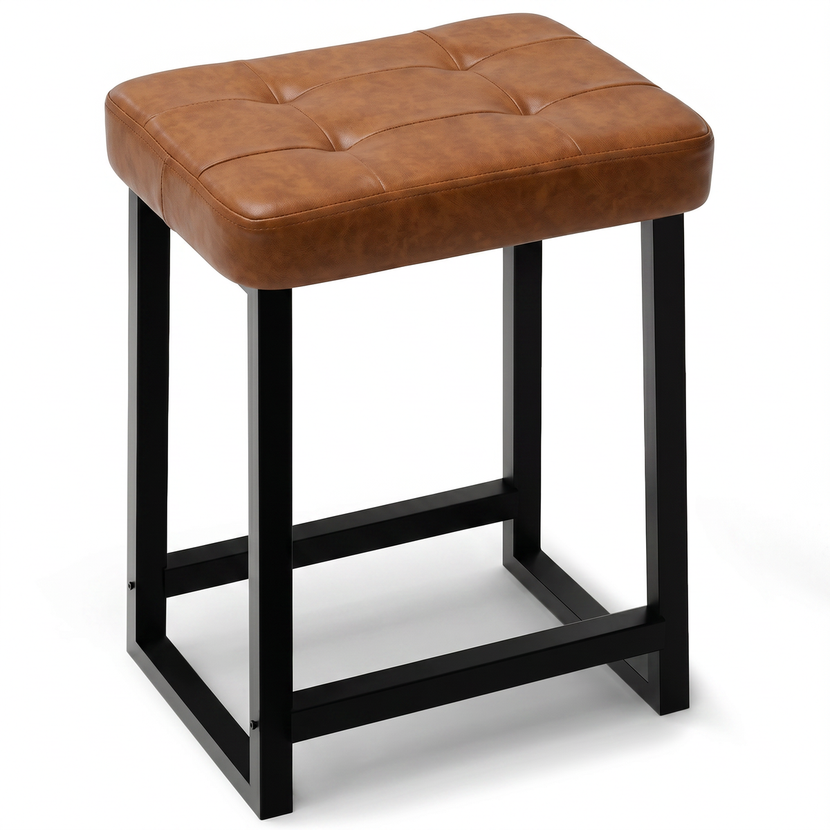 Teamix Vanity Stool Chair, 19" Makeup Stool with Footrest, 500 lb Capacity