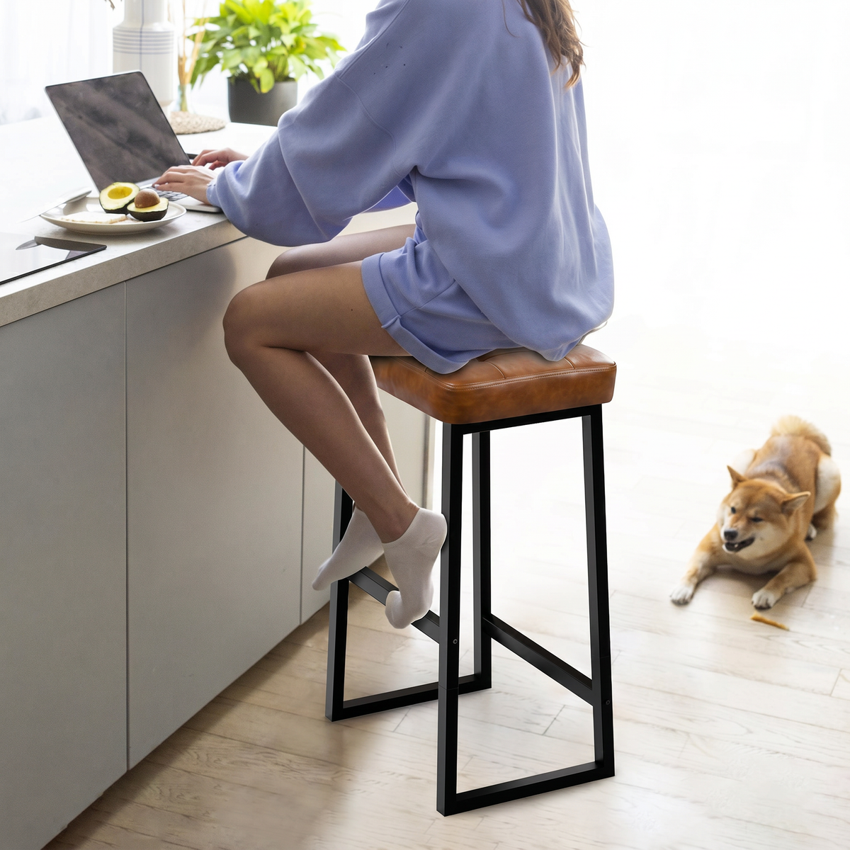 Teamix 26" Counter Height Bar Stool with Footrest
